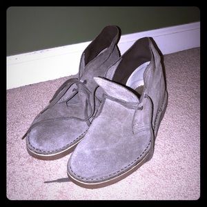 Grey Suede Clark’s Desert Boots 10M